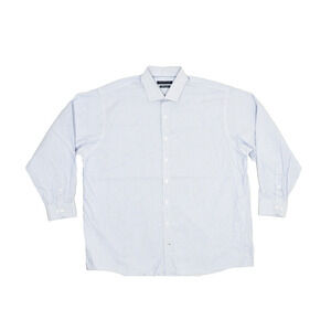Tommy Hilfiger Men's Light Blue Striped Dress Shirt Big & Tall 18.5/34-35